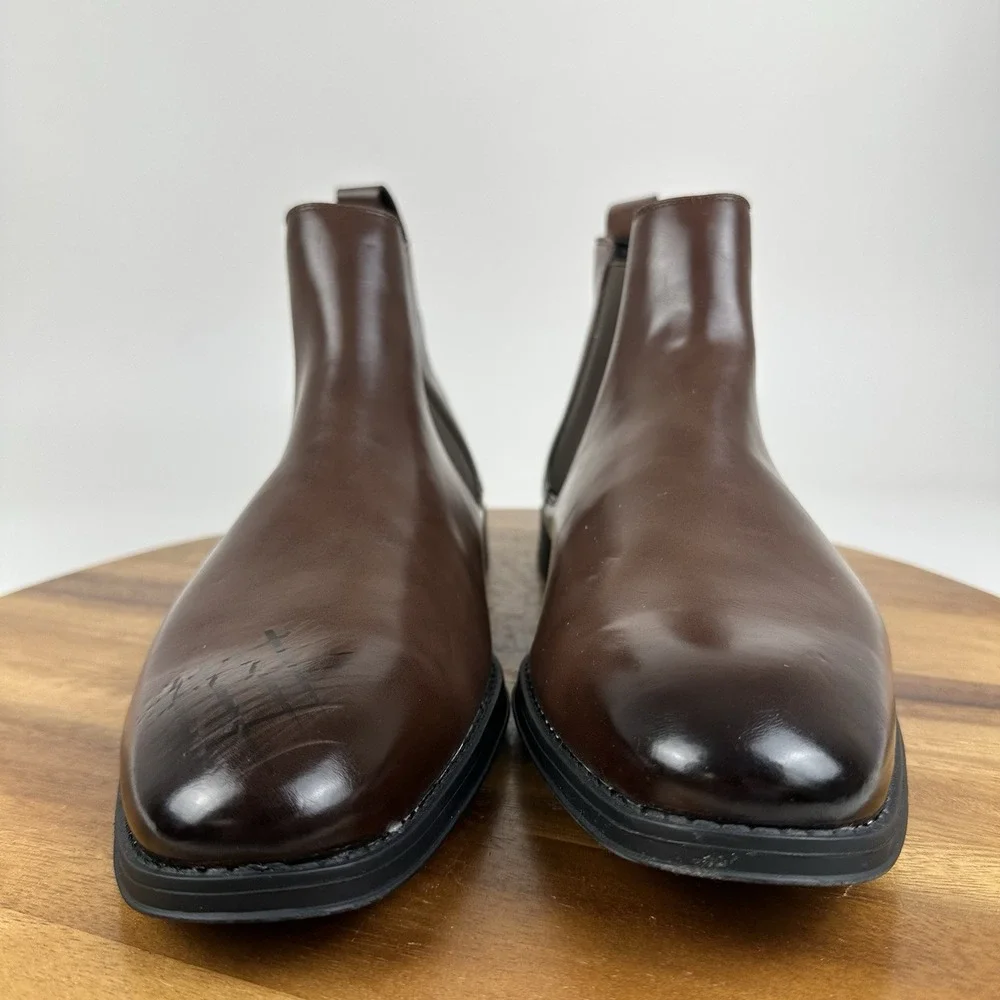 New NWOB Mens Gordon Rush 301327 Brown Leather Chelsea Ankle Boots Size 11.5 M